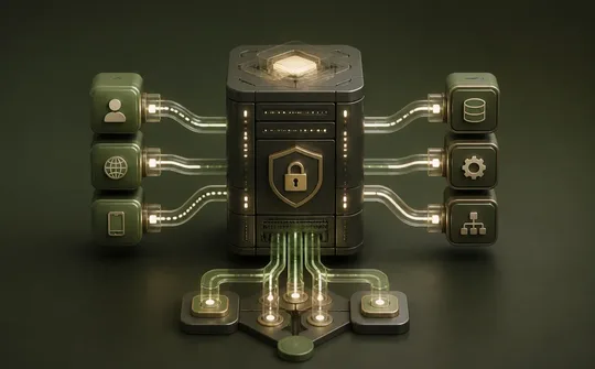 Secure server core connecting APIs, services, and business workflows