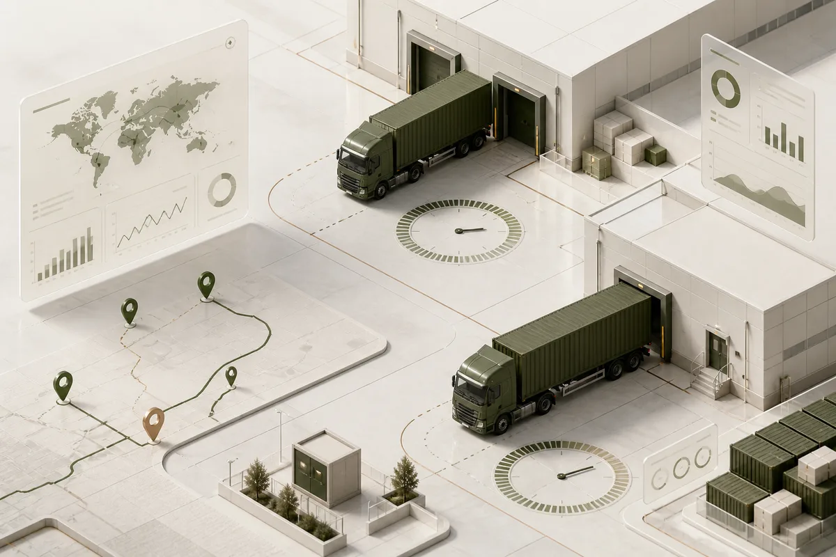 Editorial visualization of multi-location truck loading operations